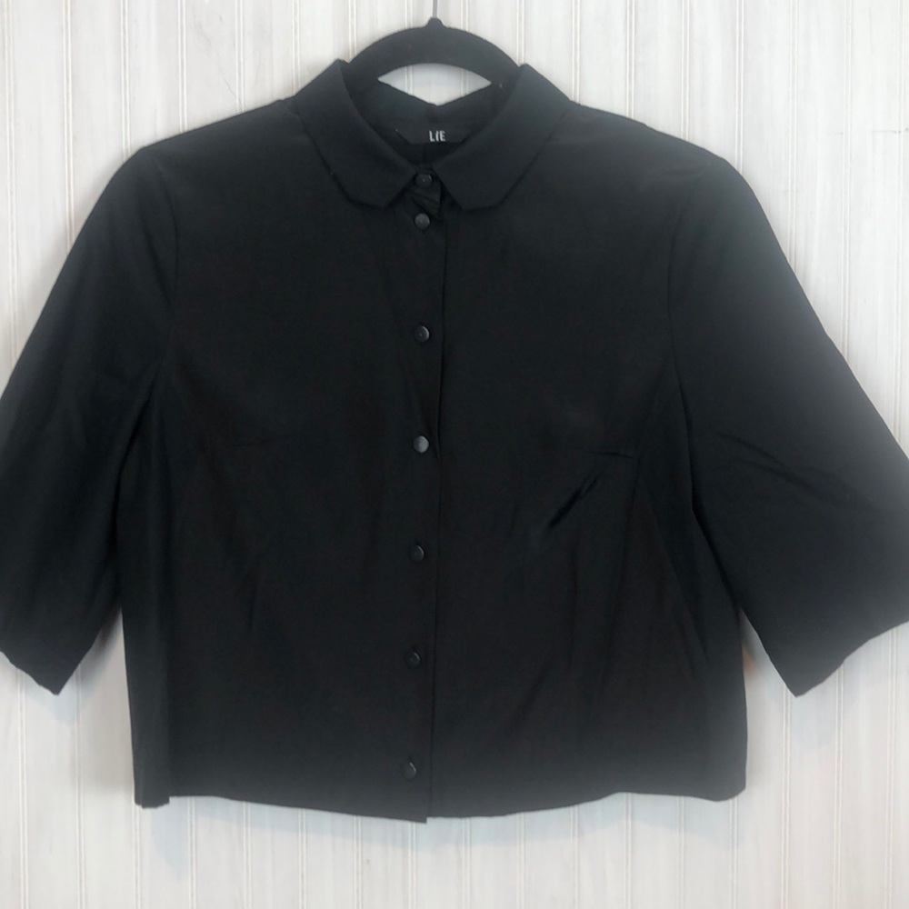 LIE COLLECTION CROPPED PLEATED TOP